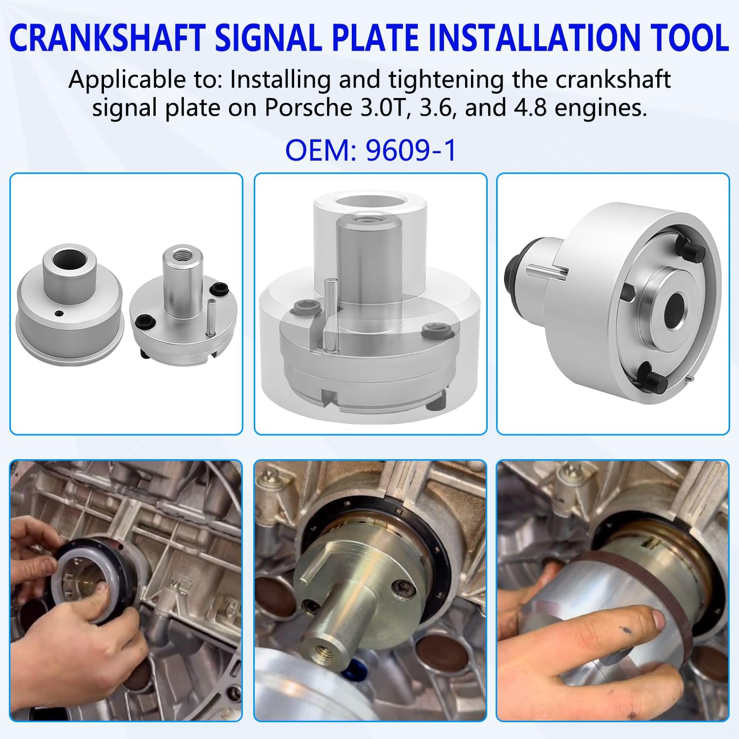 ZKTOOL Engine Crankshaft Oils Seal Installation Removal Tool Compatible with Porsche 3.0T Car Garage Repair Kit