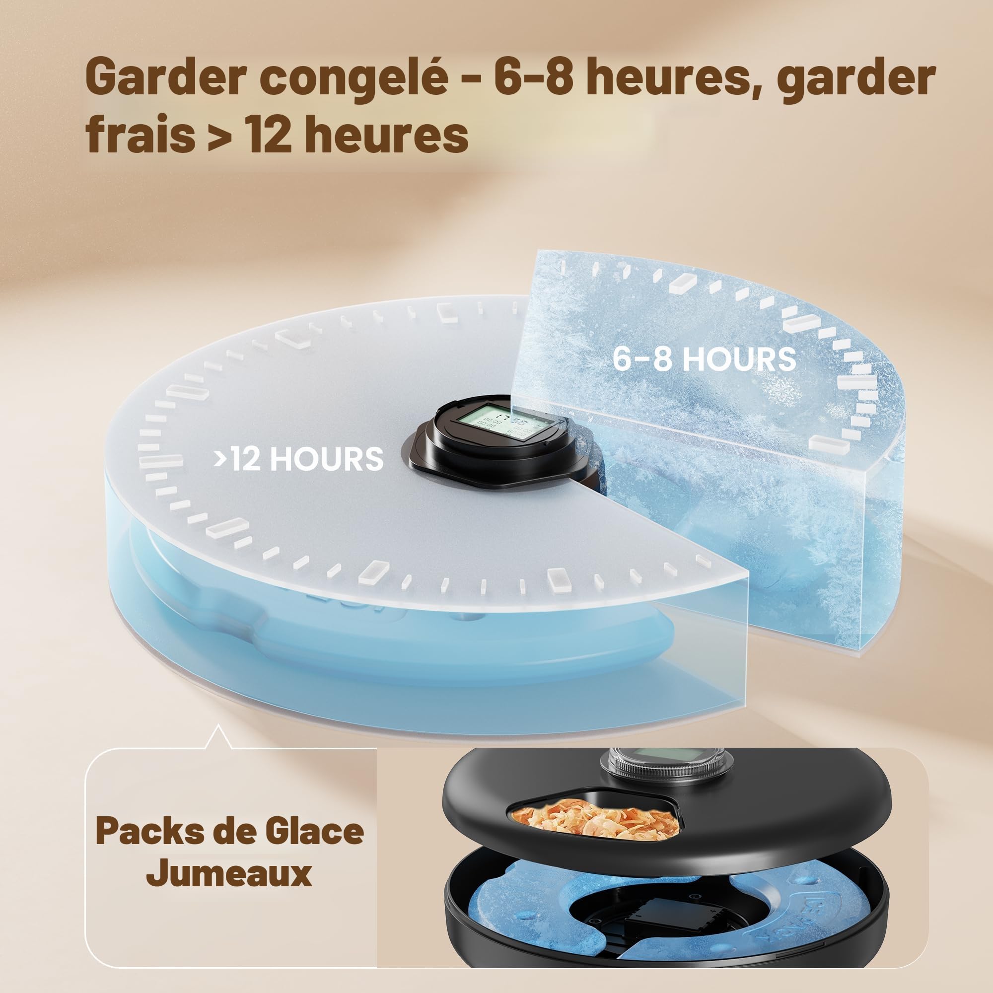 Distributeur Croquettes Chat Automatique Humide: Distributeur Nourriture Humide Chat - Gamelle Chien Automatique sans Fil - Gamelle Croquettes Chien Programmable - 3 AA Piles - Réfrigération