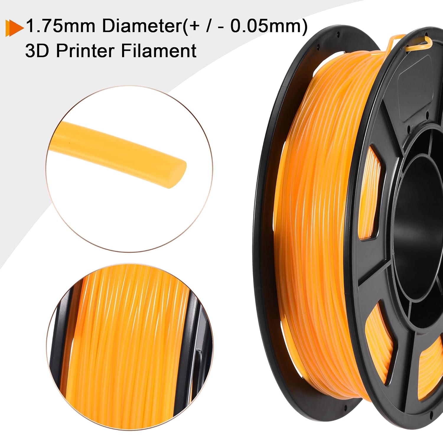 MECCANIXITY 1.75mm Filament TPU Orange 0.25KG Dimensional Accuracy +/- 0.05mm for 3D Printer