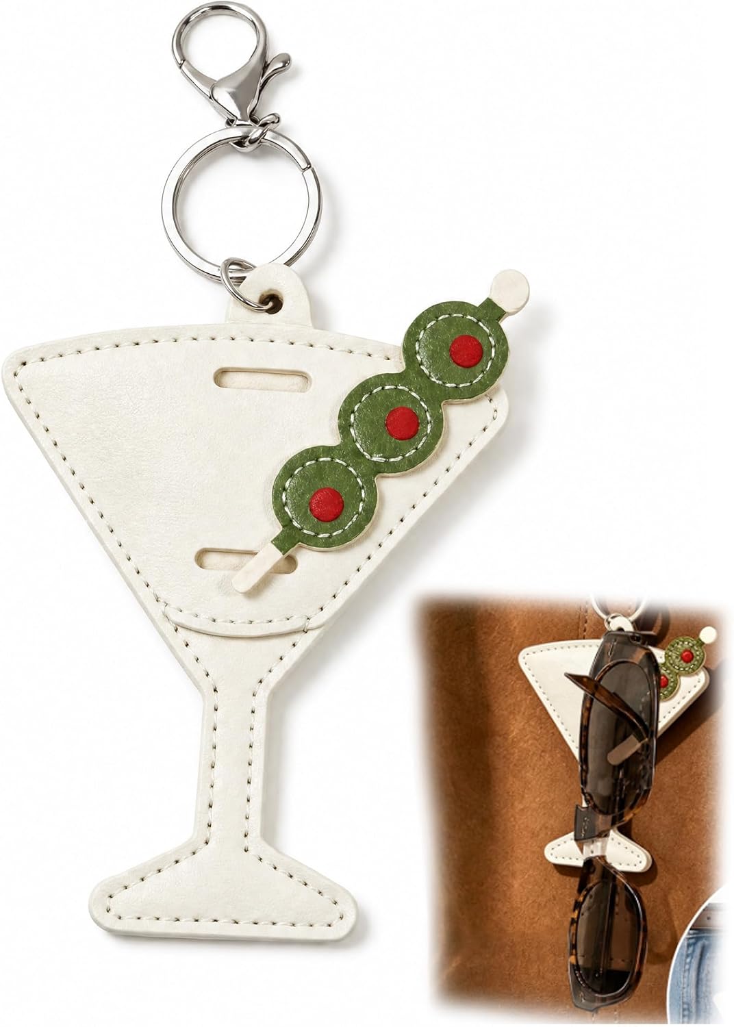 Sunglasses Holder Clip, Chili Keychain for Bags, Keys, Tote Bag Charm