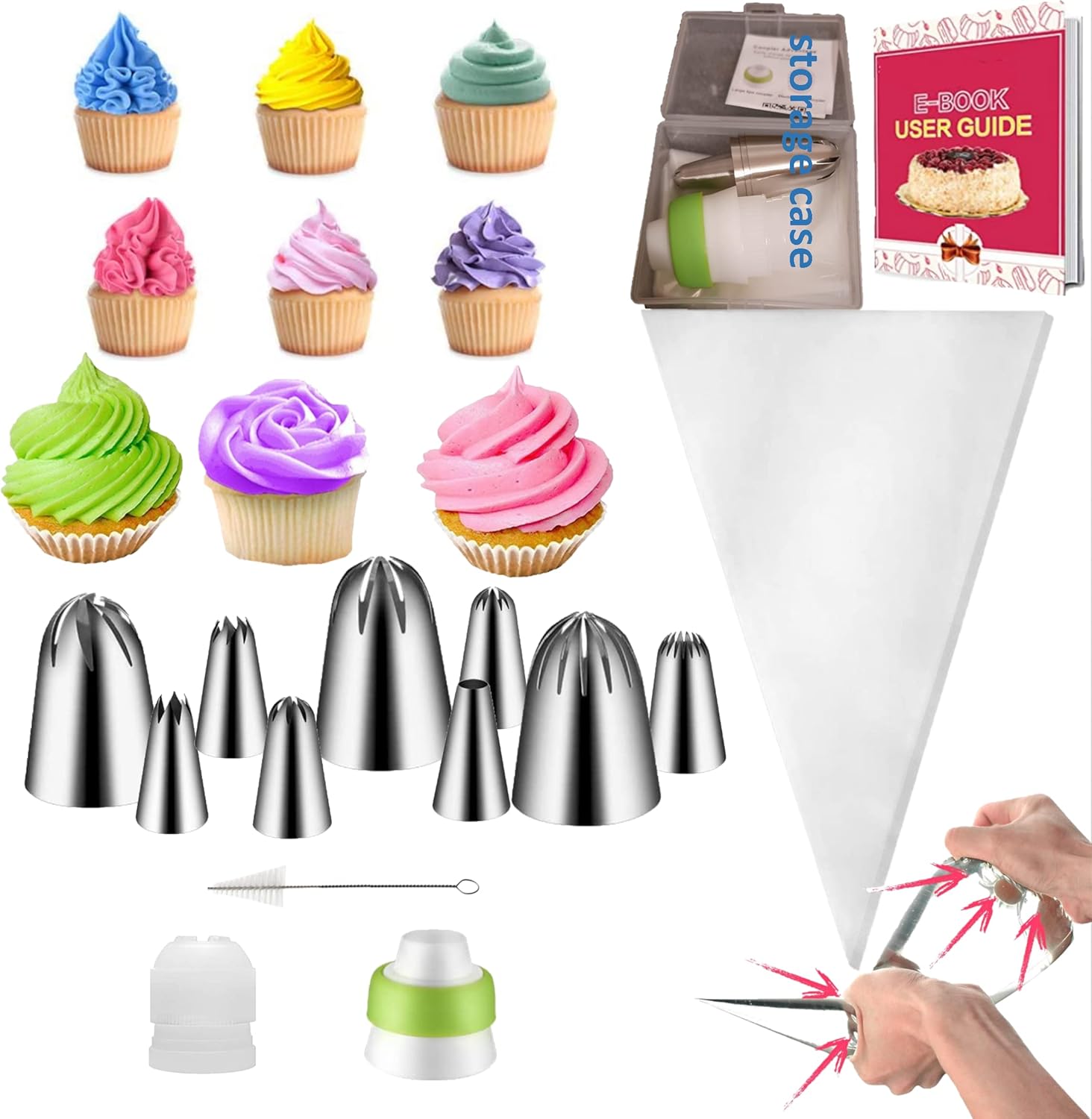 Piping Nozzles Set Professional Piping Bag with Nozzles 22