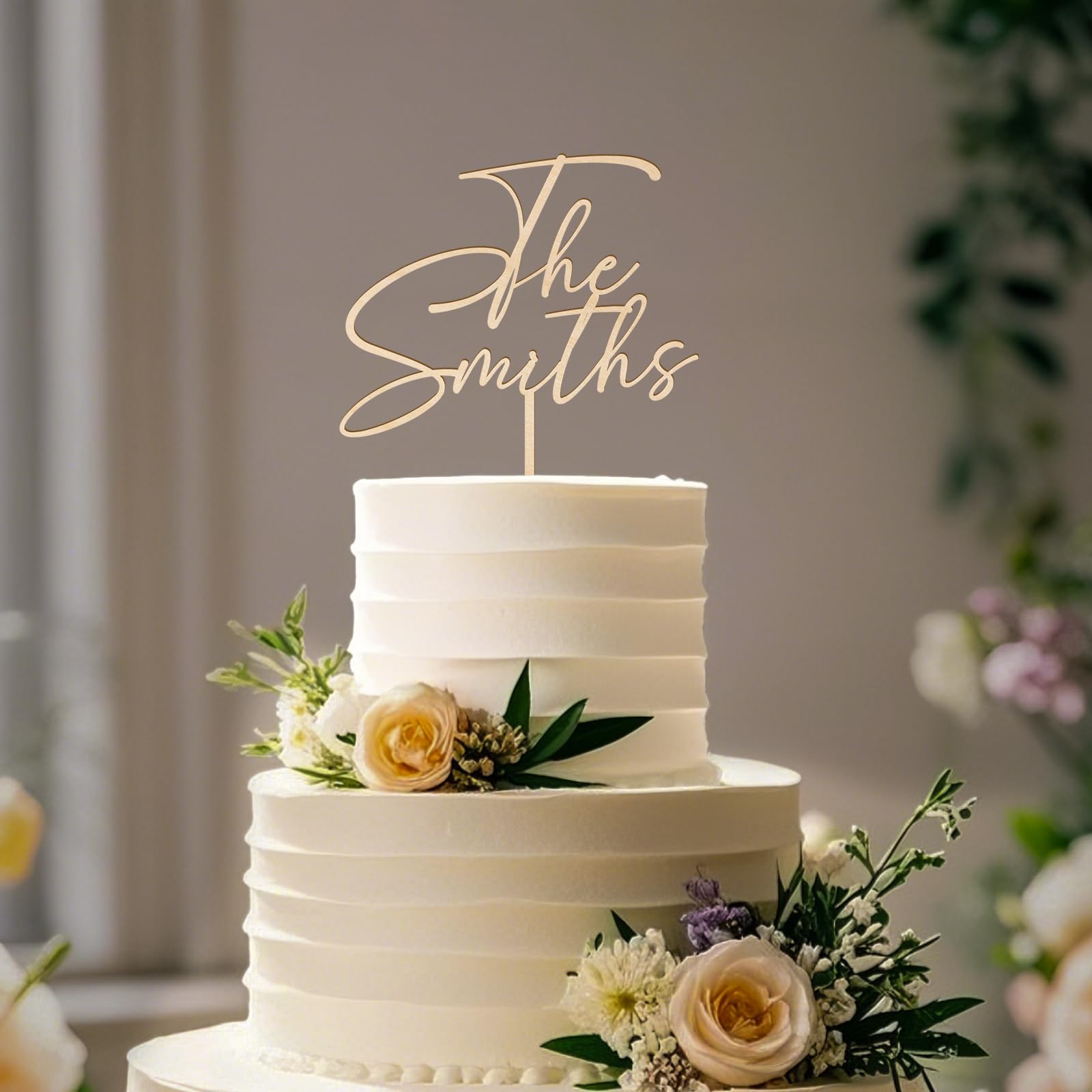 Party to Be Wedding Cake Topper Personalized Cake Decoration Custom Bride and Groom's Last Name in Wood