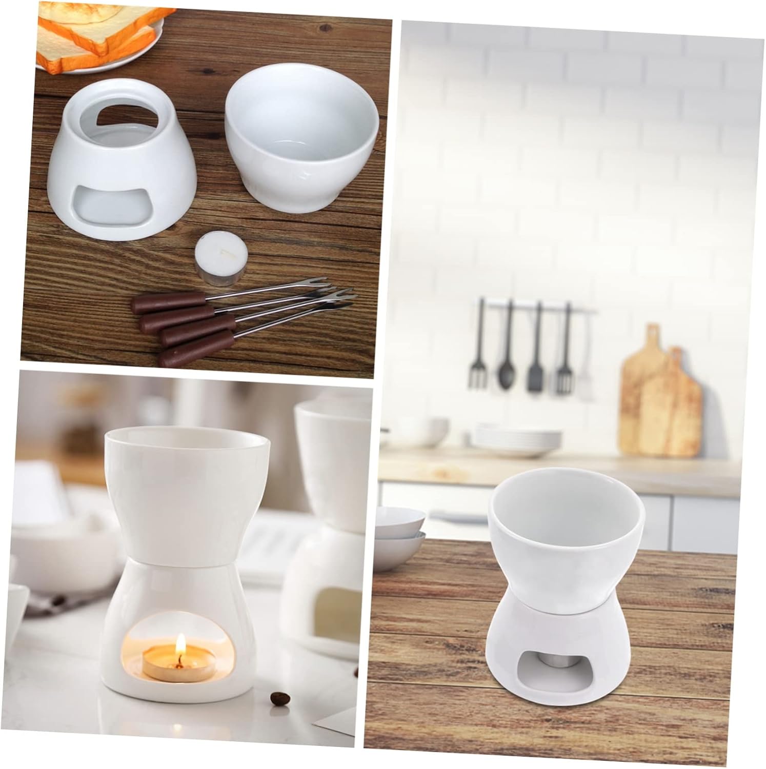 DIY Electric Chocolate Melting Pot Temperature Control Mini Ceramic Fondue Set for Cheese and Chocolate for Parties and Desserts
