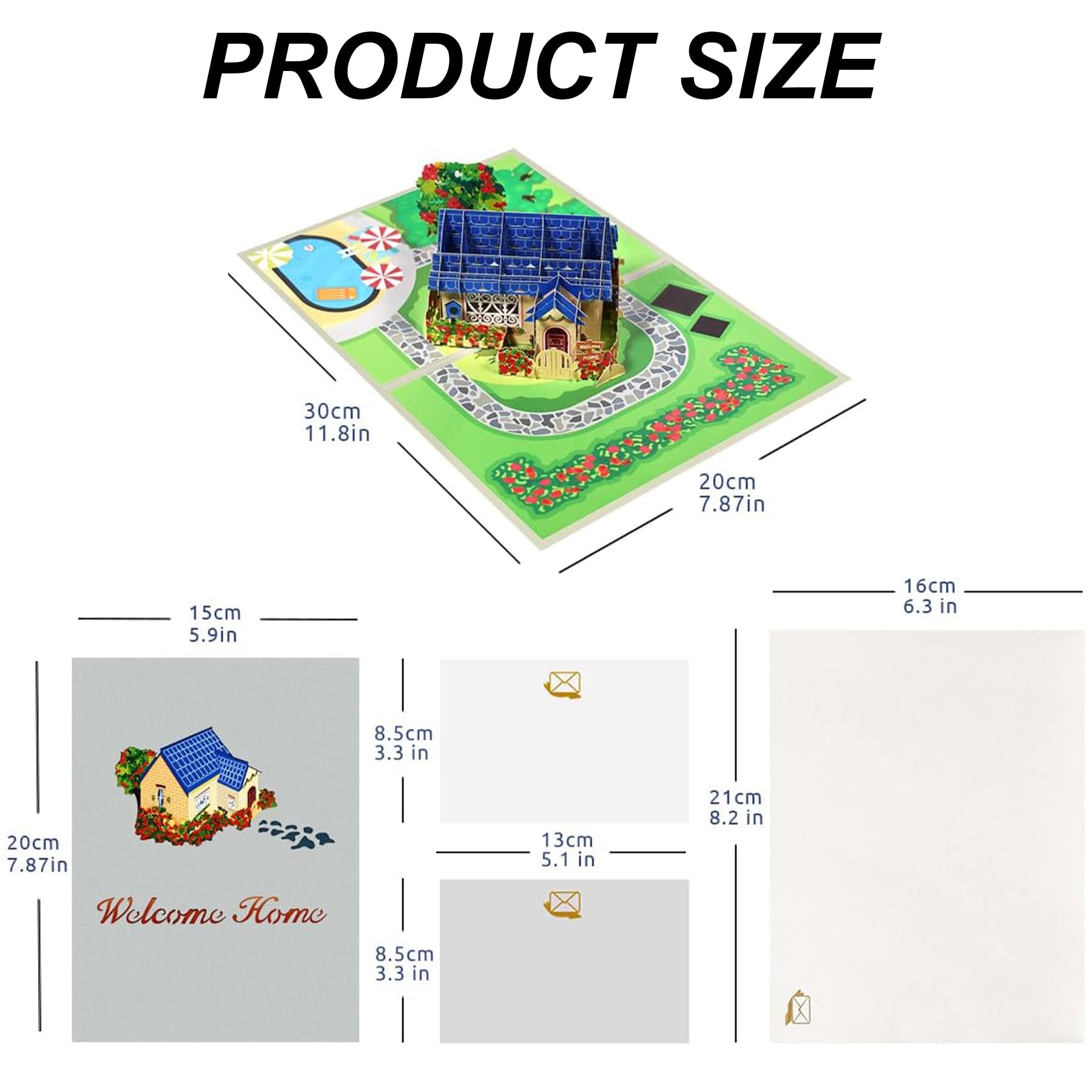 Umimiss New Home Card, 3d Pop Up Cards, New House Cards With Envelope, House Warming Gifts New Home, House Warming Gifts - Image 3