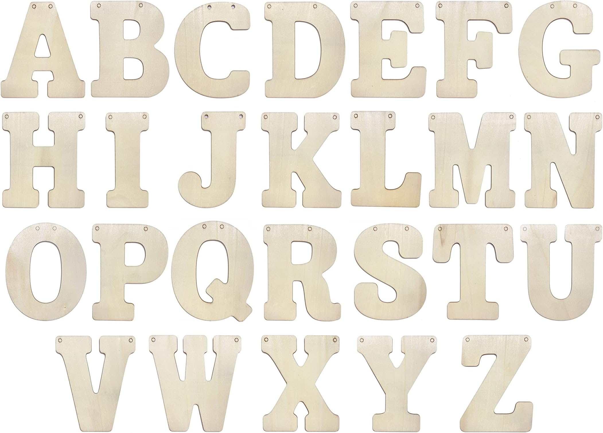 5 Inch 66 Pieces Wooden Letters Unfinished Wood Alphabet Letters for Crafts (2 Sets of A-Z with Extra Vowels)