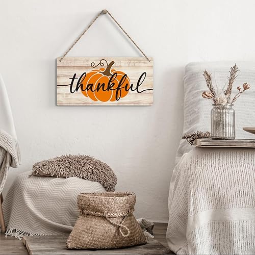 Miniatura 3 de Letreros de madera de otoño de bienvenida, decoración rústica de otoño, placa colgante para el hogar, arte de pared de 12 x 6 pulgadas, decoración
