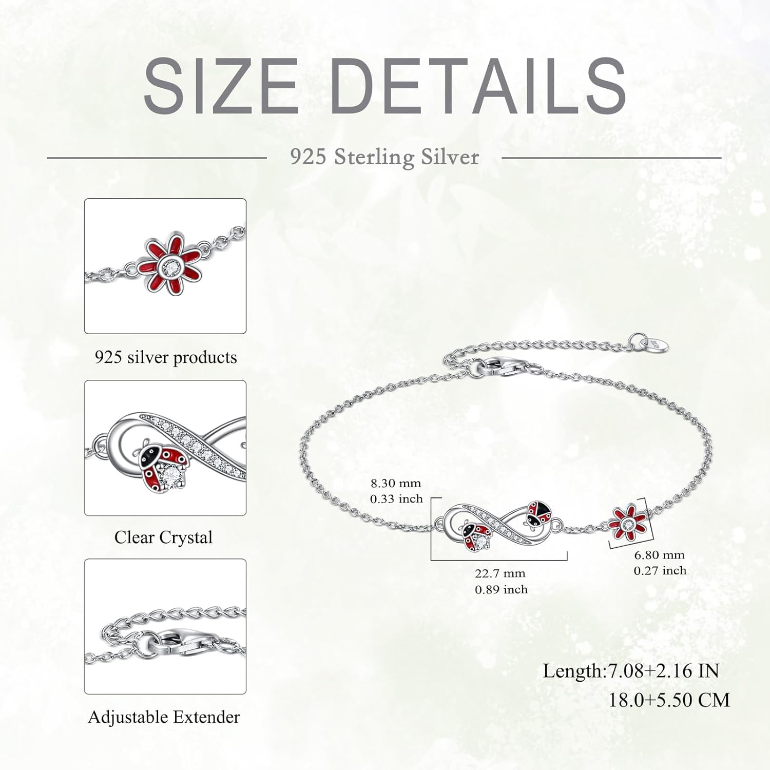 POPLYKE 925 Sterling Silver Bracelets Double Layered Chain Bracelet for Women Jewelry - Image 2