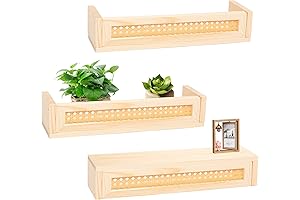 Defined Deco 16" Rattan Floating Shelves