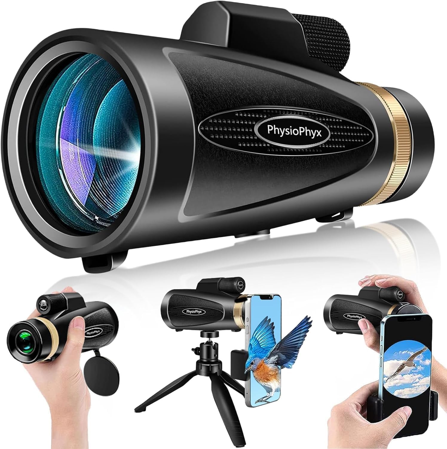 Monocular Telescope 80x100 HD Monoculars for Adults with Tripod & Phone Adapter, Monoculars for Bird Watching Stargazing Camping Hiking Hunting Wildlife Travel Thumbnail