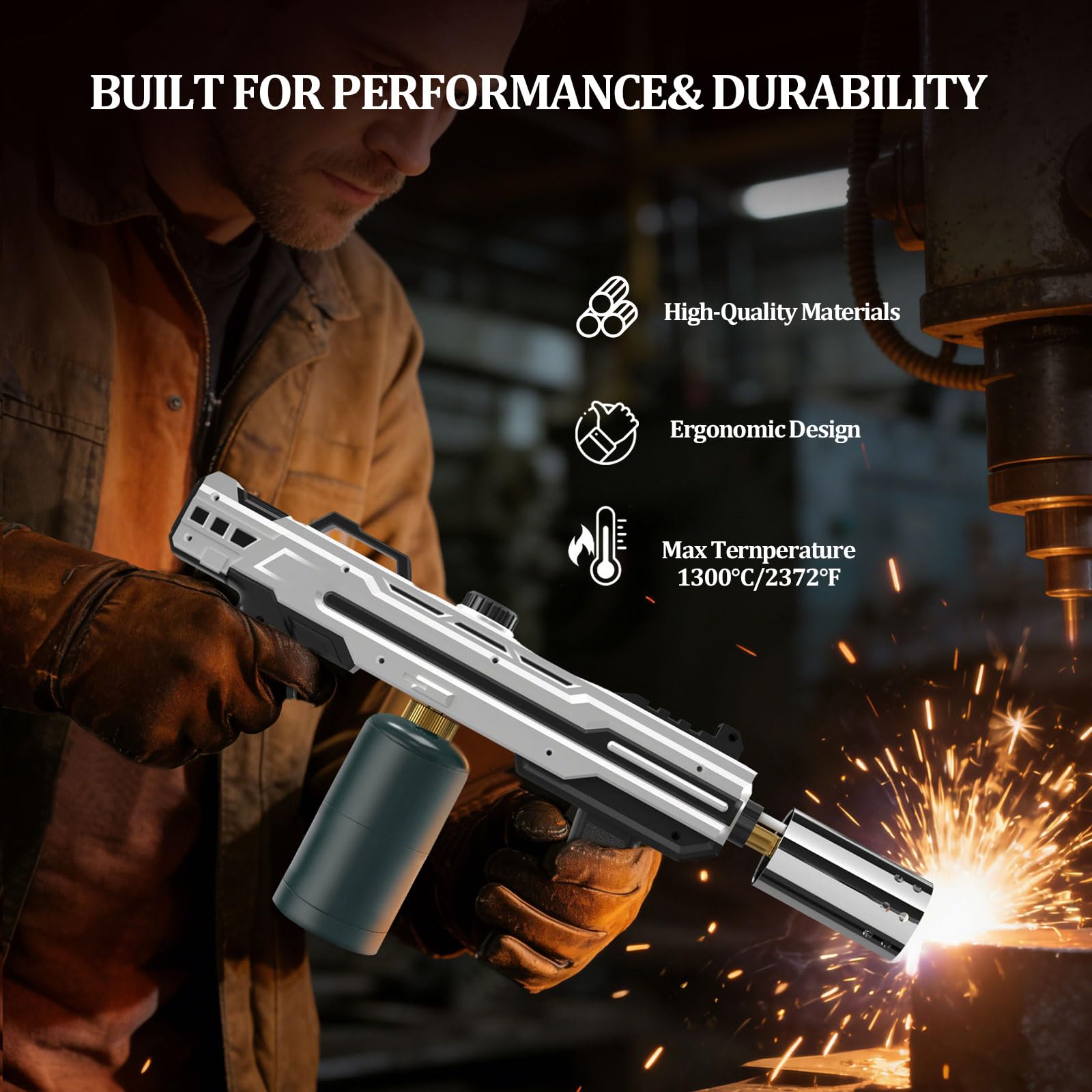 XIEEAOZEE Potente pistola de propano, antorcha de cocina con llama ajustable, lanzallamas de cocina, quemador de gas, kits de soldadura para parrilla, barbacoa, fogata, camping (tanque de propano no