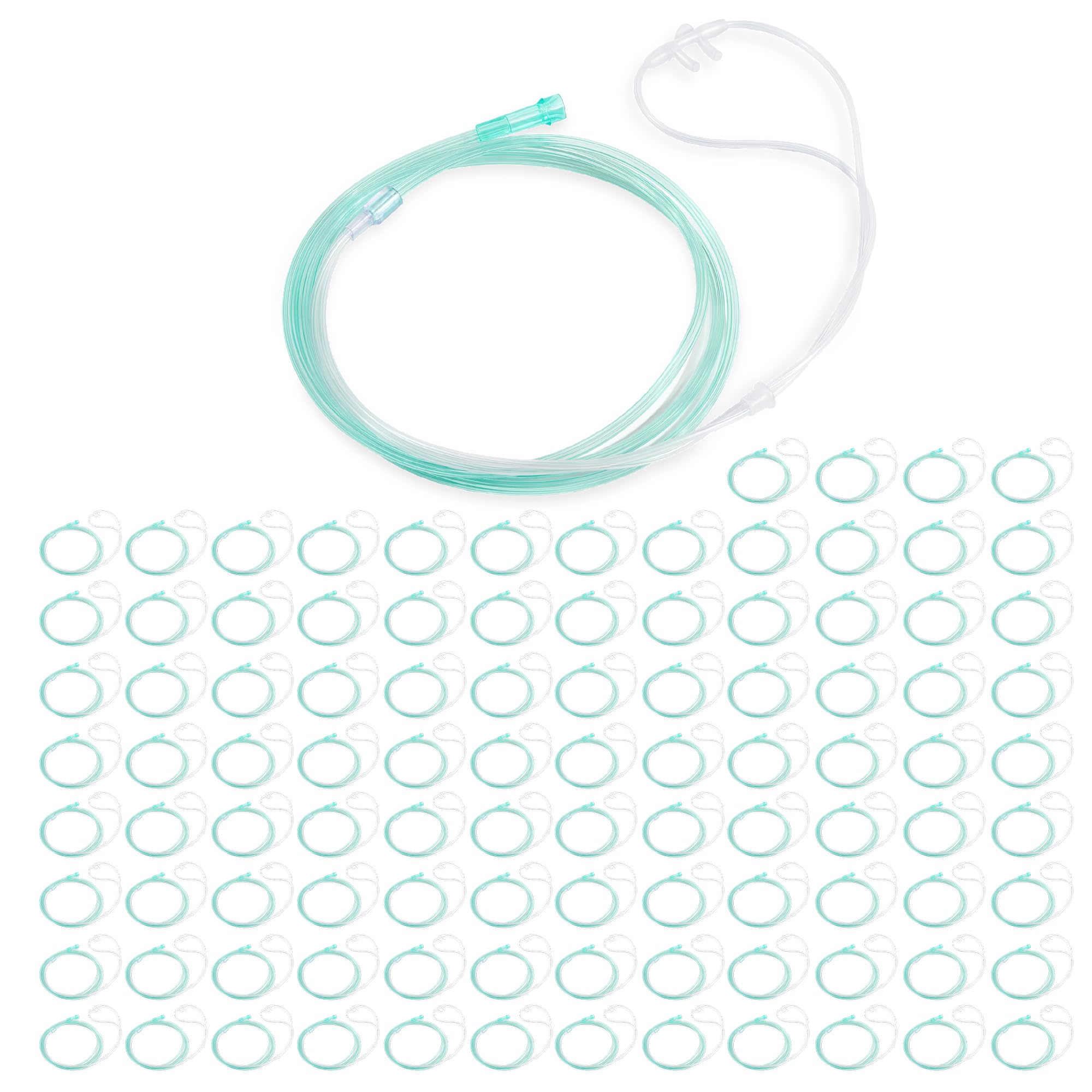 ANSNF Standard Oxygen Nasal Cannula for Adult - 7 ft, Soft Material, Kink Resistant, Lightweight Tubing (100 Pack)