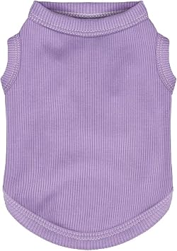Paiaite Solid Sleeveless Dog Shirt Tank Top Colored Pet Clothing for Small Dogs Pups Girl & Boy Blank Puppy T-Shirts, Simple Style Clothes Comfort Outfit for Small to Medium Canines Purple L