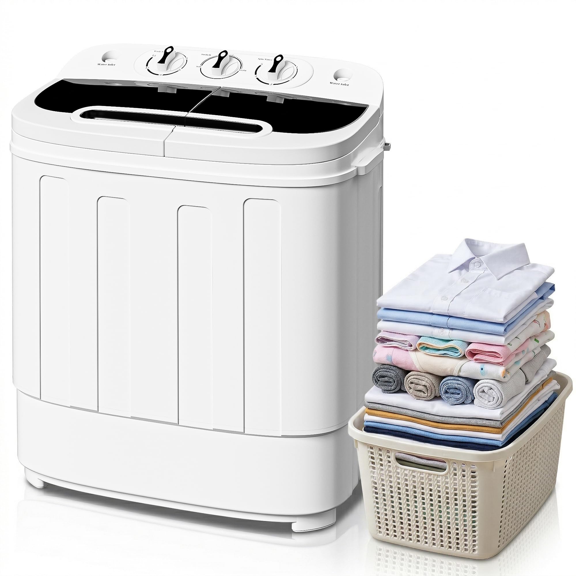 Amazon.com: SUPER DEAL Compact Mini Twin Tub Washing Machine 13lbs