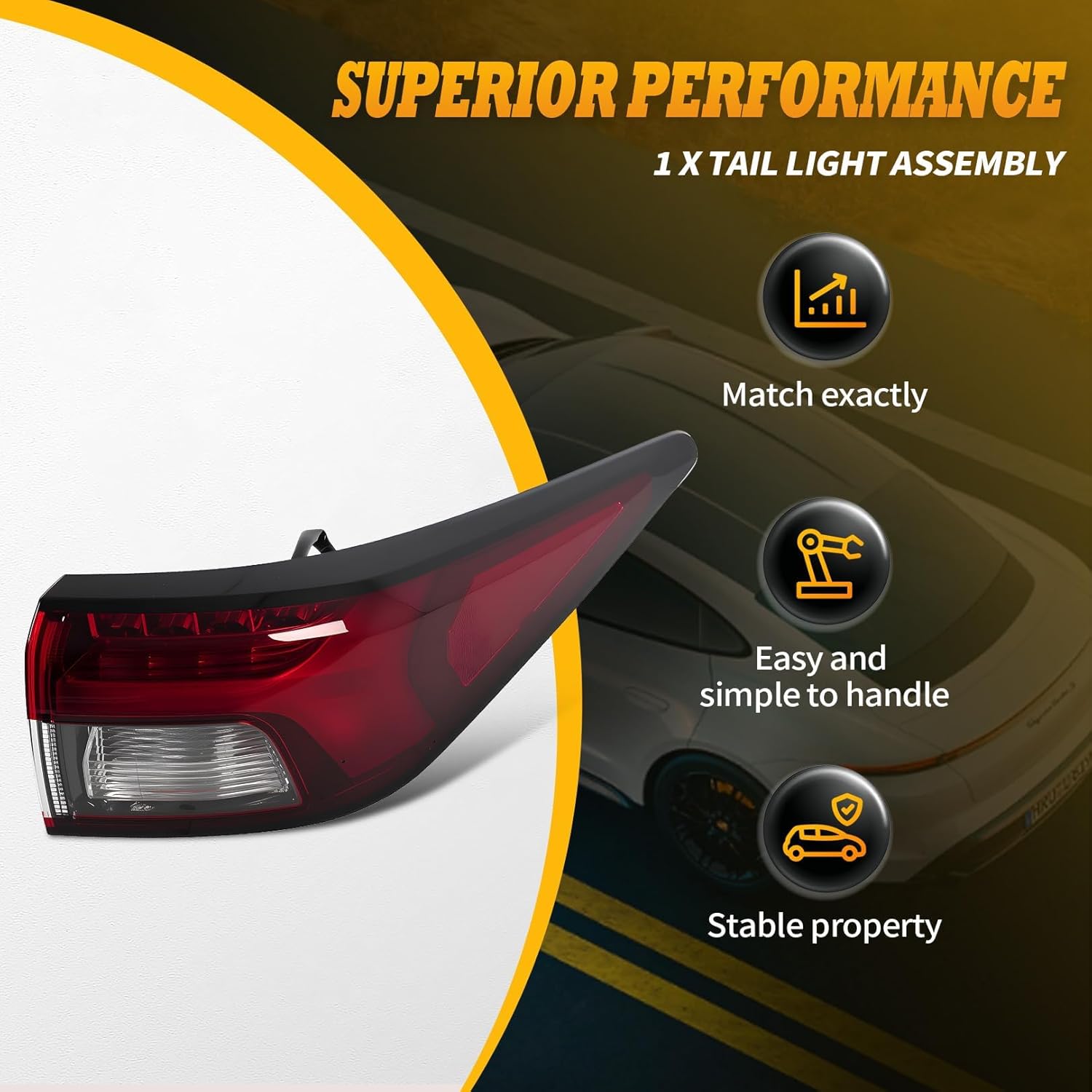Tail Light Assembly Right Side Compatible with 2022 2023 2024 Outlander PHEV Rear Lamp 8330B184 CLH94107064