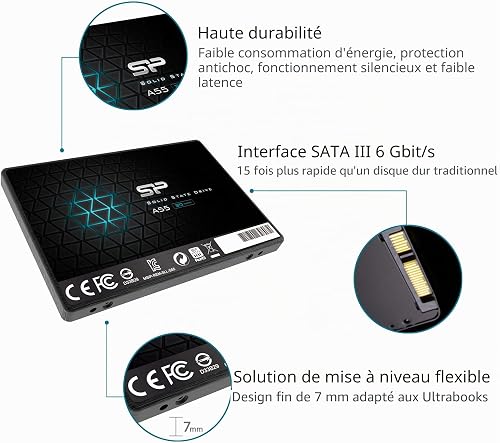 Silicon Power 4TB SSD 3D NAND A55 SLC Cache Performance Boost SATA III 2.5" 7mm (0.28") Internal Solid State Drive (SP004TBSS3A55S25) - 6