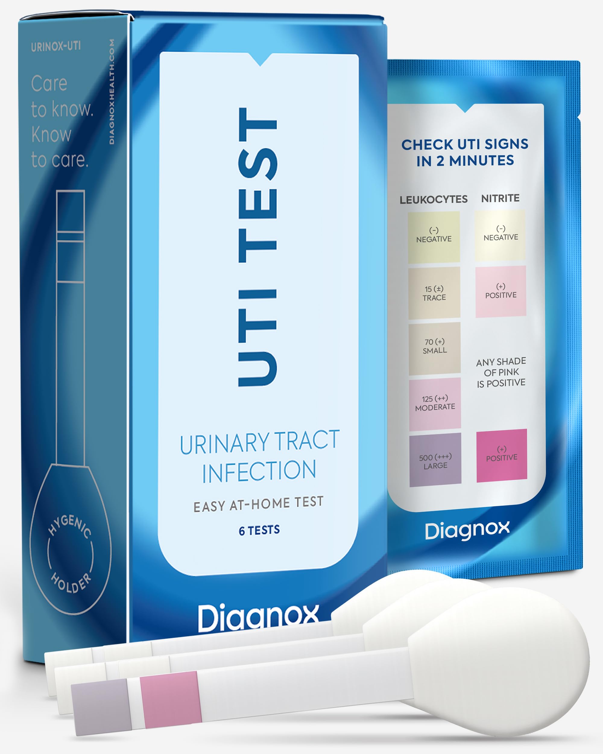 Diagnox Health UTI Test Strips, Early Detecion of Urinary Tract Infections, Quick & Reliable Results in Minutes, Easy to Use at Home UTI Test for Men & Women, 6 Count