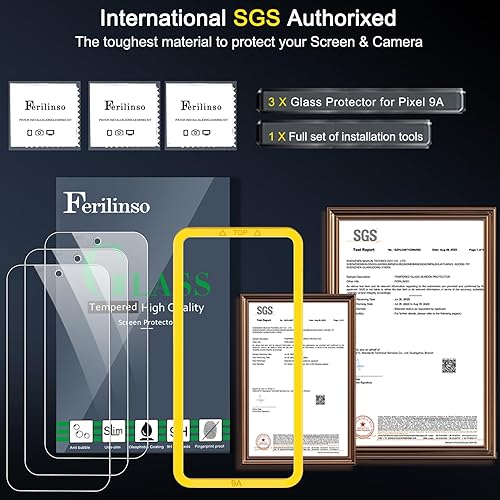 Miniatura 14 de Ferilinso Protector de pantalla diseñado para iPhone 13 Mini, paquete de 3 unidades de vidrio templado HD con 2 protectores de lente de cámara