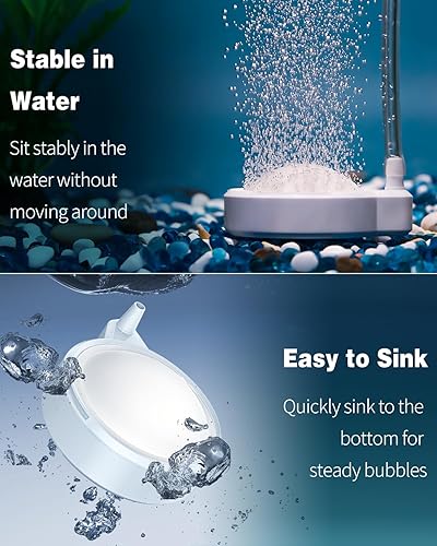 Miniatura 6 de Pawfly Piedra de aire hemisférica para acuario para bomba de aire, tanque de peces, disco de piedra de aire, herramienta redonda de liberación de