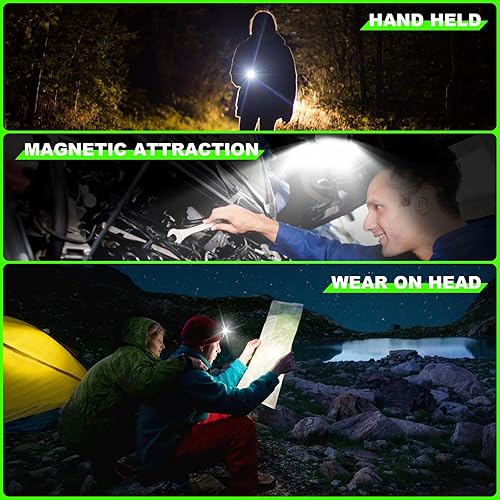 Miniatura 2 de PINSAI Linterna de bolsillo con clip, luz LED recargable UV ligera, lámpara de trabajo pequeña súper brillante con luz lateral COB, potente linterna