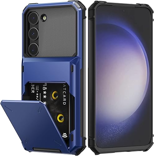 Nvollnoe Funda para Samsung S23 Plus con tarjetero almacena 5 tarjetas Funda de doble capa resistente a prueba de golpes para Samsung Galaxy S23