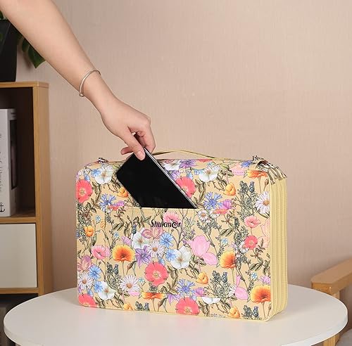 Miniatura 8 de Shulaner Estuche para lápices de colores, 128 ranuras grandes con capacidad para 384 lápices o 256 bolígrafos de gel con cierre de cremallera de 4