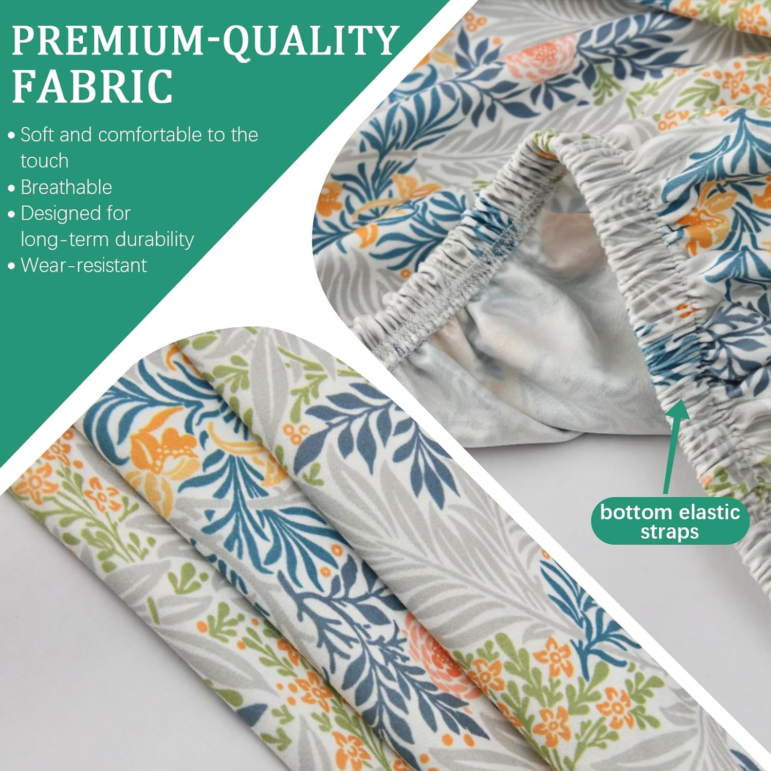 ALIECOM 100% Waterproof Sectional Recliner Couch Covers L Shape Printed Stretch Corner Reclining Sectional Sofa Cover Washable Pet Dog Recliner Slipcovers (Willow Floral, 5 Seat and 1 Console)