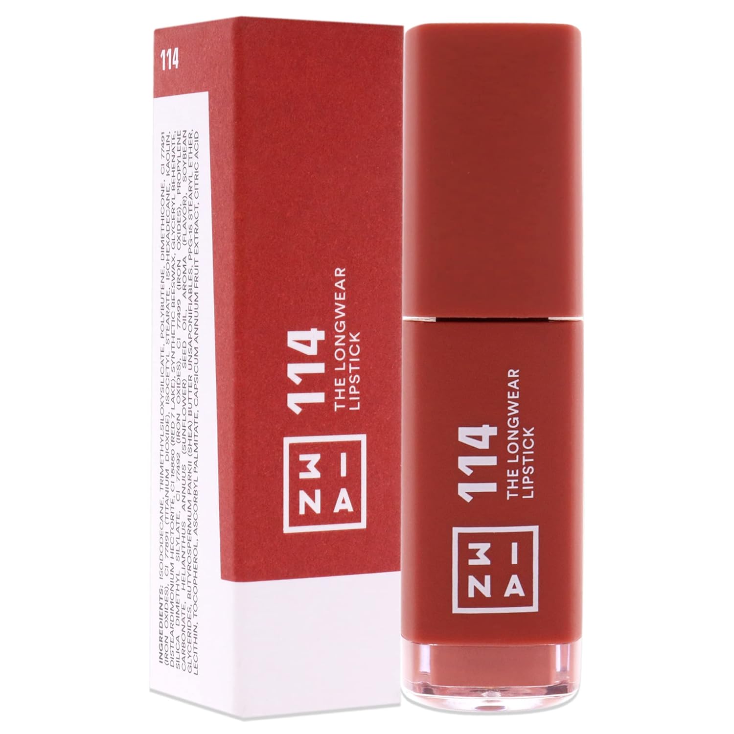 3INA The Longwear Lipstick - Matte Lipstick for Women - Moisturizing with 12-Hour Long Wear - Transfer-Proof and Highly Pigmented - 114-0.23 oz - Image 3