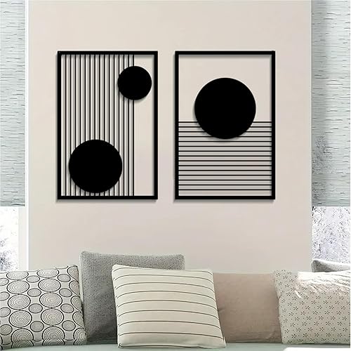 Miniatura 15 de DUOOLN 3 piezas de arte de decoración de pared de metal, decoración moderna de mediados de siglo, letrero de estrella de hierro fundido, escultura