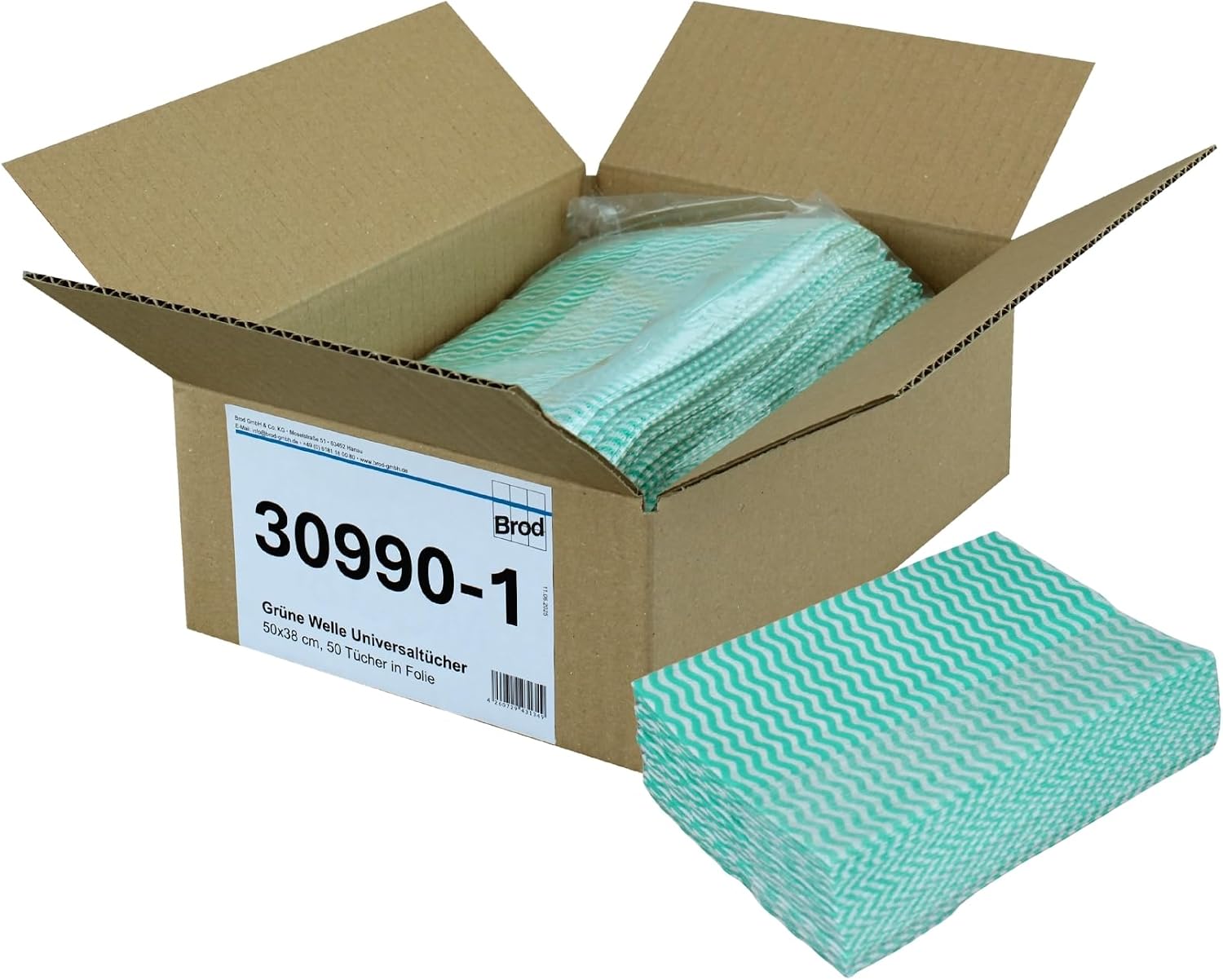 Brod 50 All-Purpose Cloths / Wipes / Dishcloths Green / White Approx. 50 x 38 cm Viscose / Polyester