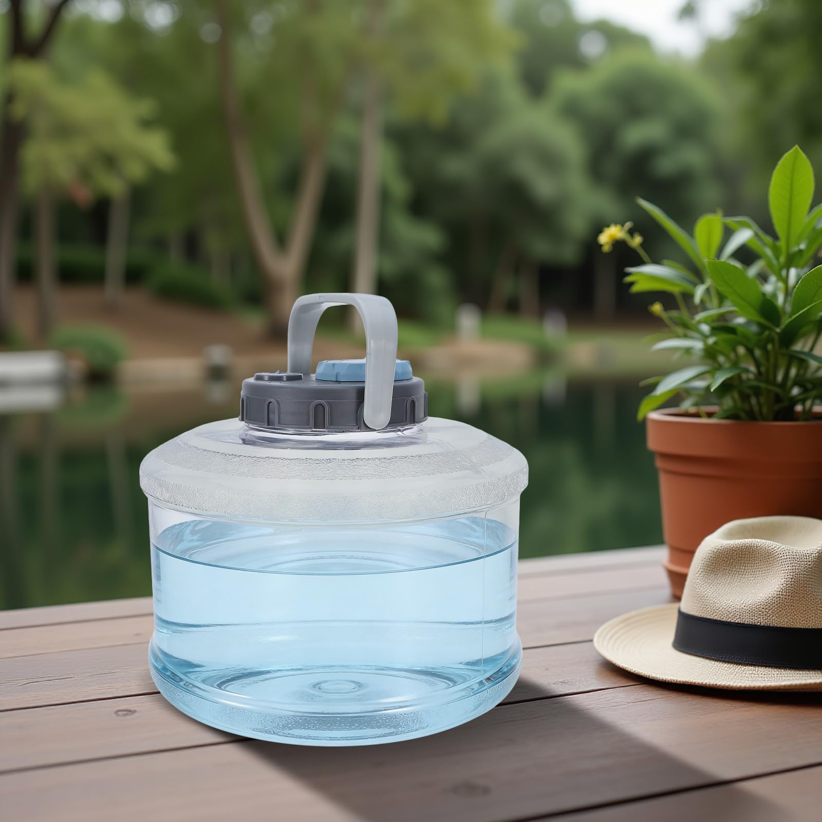 IMIKEYA Tragbarer Wasserbehälter 5l mit Auslaufsicherem Deckel und Zeitschaltuhr aus PC für Camping und Outdoor Wasserspeicherung