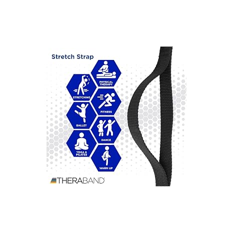 THERABAND Stretch Strap with Loops to Increase Flexibility, Dynamic Stretching Tool for Athletes Including Dancers, Cheerleaders, Gymnasts, Runners, Pilates and Yoga Elastic Stretch Out Band