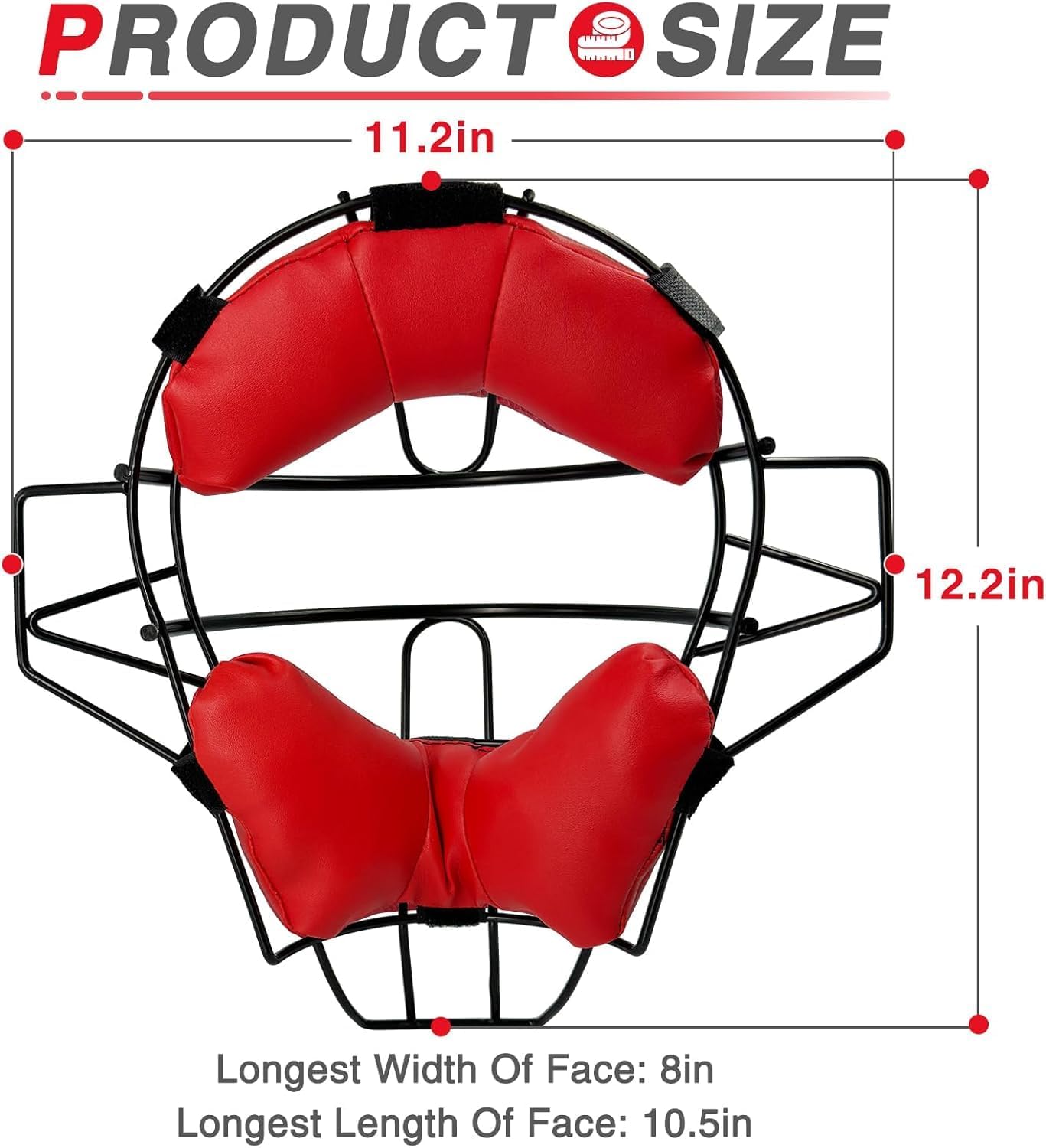 Baseball & Softball Catcher Face Mask for Maximum Protection, Traditional Style Steel Head Guard w/High Impact Absorption Foam Pad,for Adults & Kids