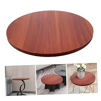 Dining Table Top and Easy Maintenance with Spacious Surface Wooden round Brown Minimalist Style for Kitchen and Dining Room Use