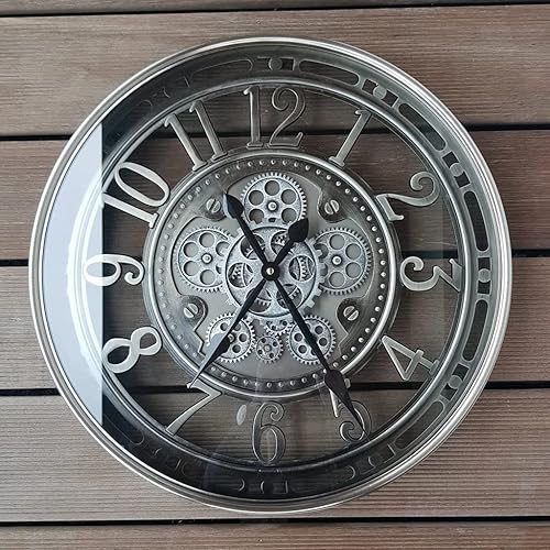 INFINITY TIME 21 Inch Moving Gear Wall Clock Modern, Large
