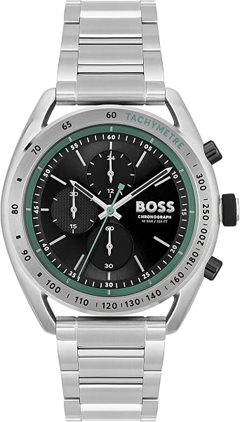 BOSS Chronograph Quartz Watch for Men Center Court Collection with Leather Strap or Stainless Steel Bracelets