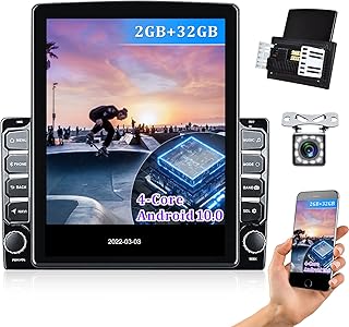 [2+32GB] Android Car Stereo Double Din in-Dash GPS Navigation 9.7 Inch HD Vertical Touch Screen Car Radio with WiFi Bluetooth Backup Camera Car Audio Receiver Support Mirror Link, SWC, USB, FM Radio