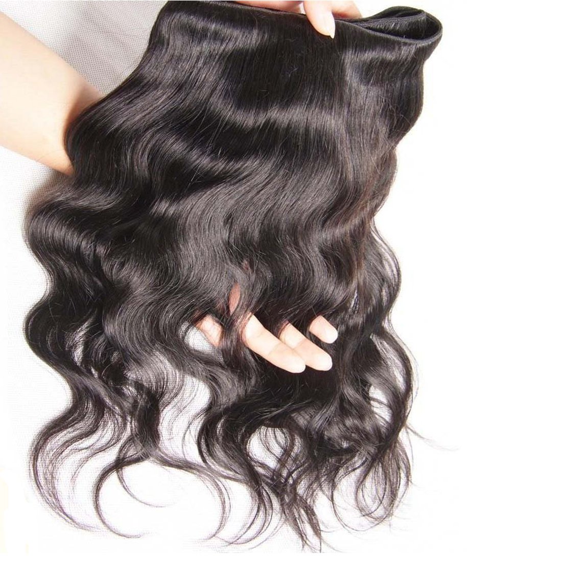 Klaiyi 10A Brazilian Virgin Body Wave Hair 3 Bundles Unprocessed Human Hair Weave Extensions Natural Color 95-100g/pc(18 20 22inch)