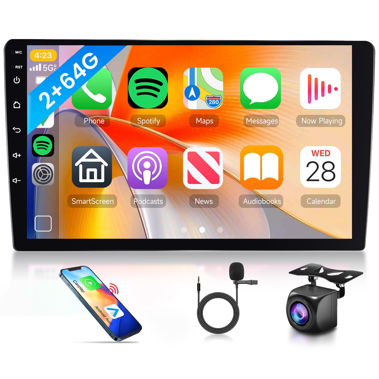 Amazon.com: 2G+64G Android Double Din Wireless Carplay Car