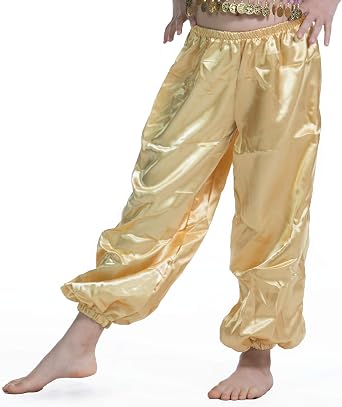 Miss Belly Dance Kids Satin Harem Pants - HP05k