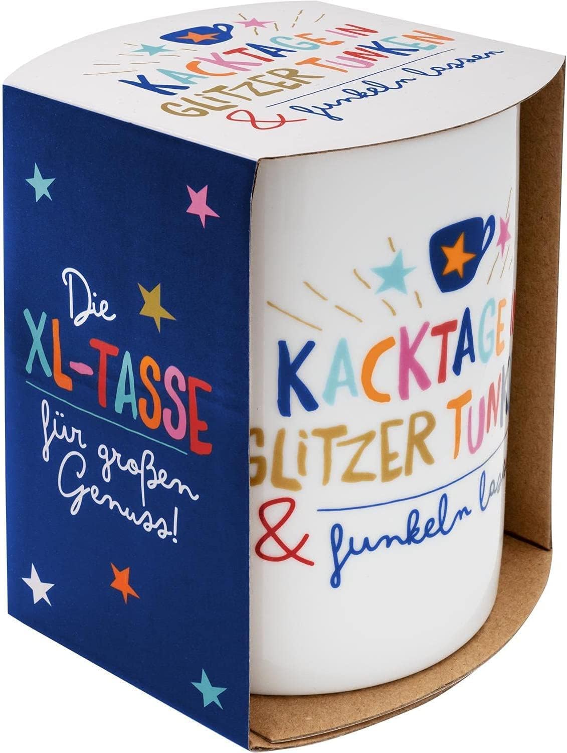 H:)PPY life 47376 - Taza XL de porcelana (60 cl), diseño de flores (Paquete de 4)