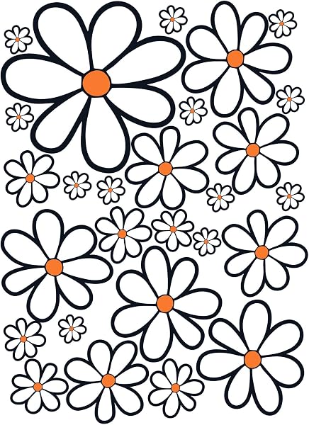 GamesMonkey® - Adesivi Auto Fiori Margherite Prilblumen Tuning - 27/54 / 108 Pezzi - Carrozzeria Divertenti Moto Bicicletta Stickers Vetri Casco (Medium, 27 Pezzi, Col 005) - 1