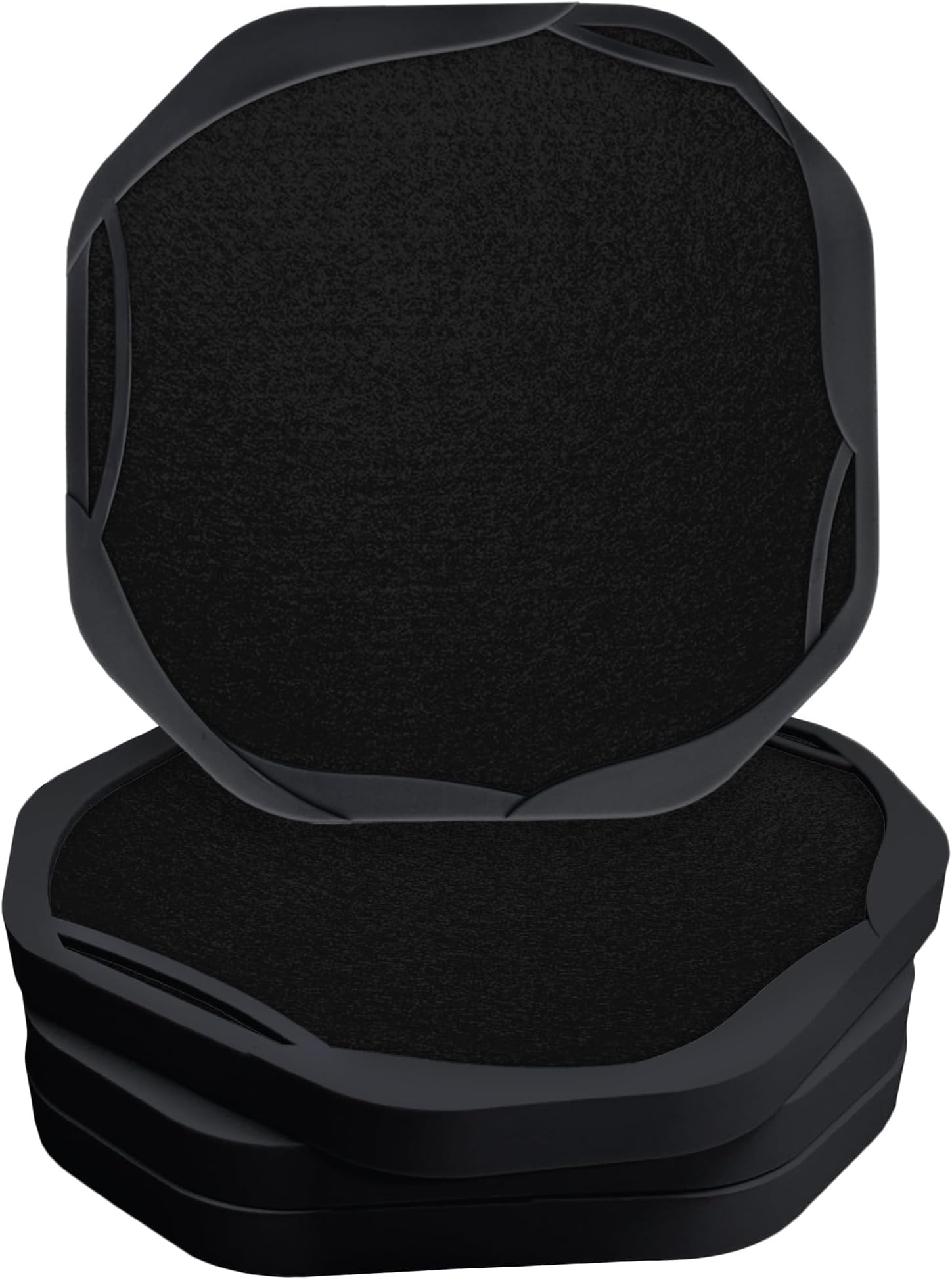 UMIRRO Absorbent Felt & Silicone Drink Coasters Set of 4, Black