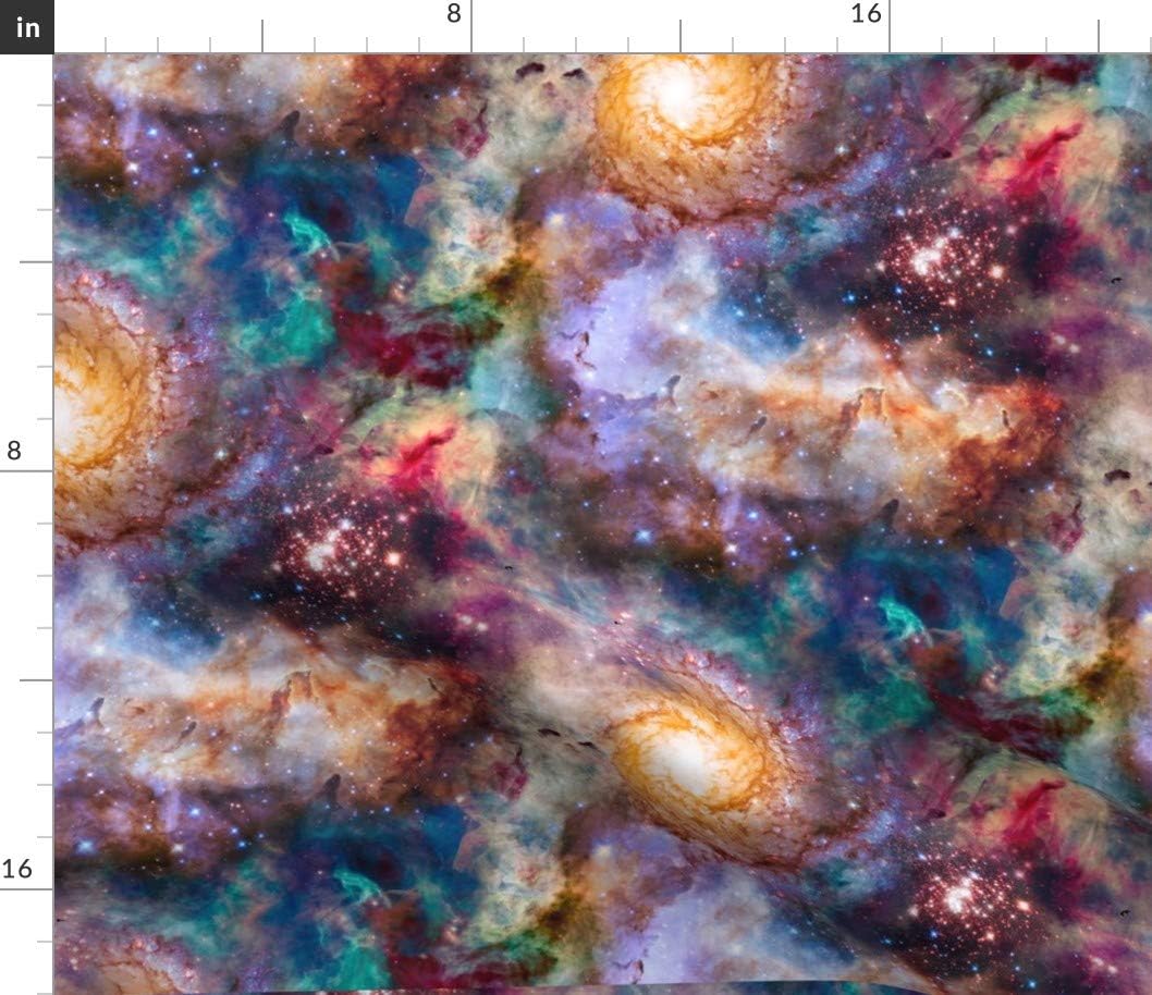 Spoonflower Fabric - Galaxy Nebula Space Stars Abstract Galactic Printed on Petal Signature Cotton Fabric Fat Quarter - Sewing Quilting Apparel Crafts Decor