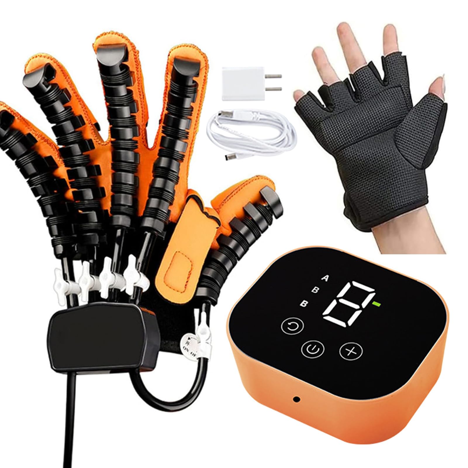 SXSLTSA Both Hand Rehabilitation Robot Gloves, Finger and Hand Function Rehabilitation Trainer Robotic Rehab Gloves, Stroke Recovery Equipment for Dementia Hemiplegia Patient(Size:XXL,Color:Right)
