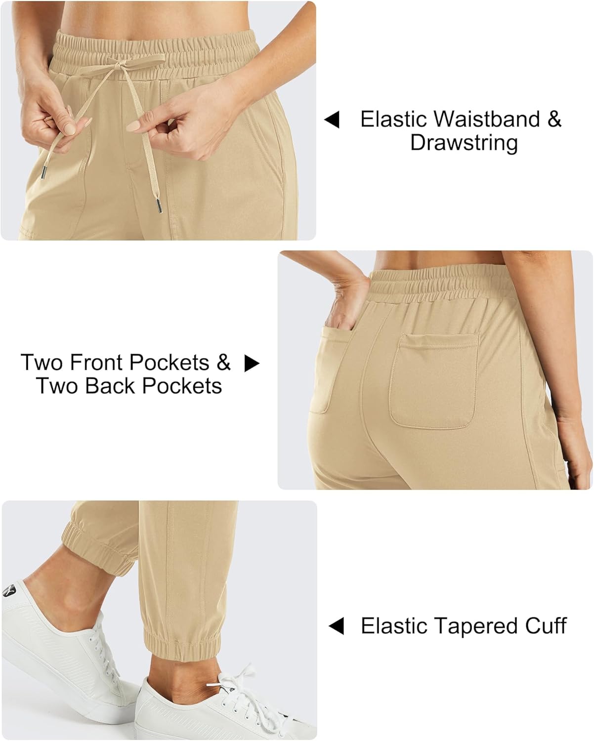 G4Free Jogger Scrubs for Women with Pockets Drawstrings Golf Athletic Pants Cinch Bottom Sweatpants Petite/Regular/Tall - Image 4