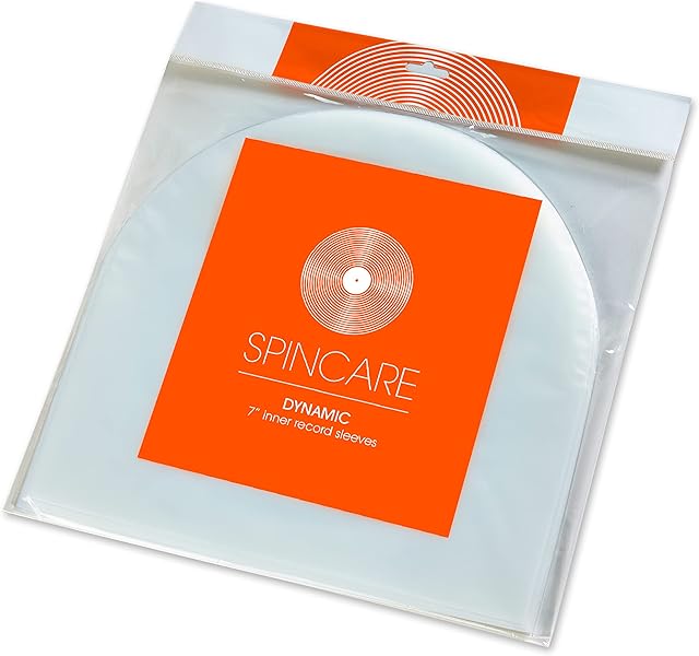 50x 7 Inch Anti Static Inner Vinyl Record Sleeves | DYNAMIC Sleeves for 7 Singles EP & 45s | Premium Quality 50 Micron HDPE Rounded Bottom Protective Sleeve | Replace Card PVC & Paper Inner Sleeves