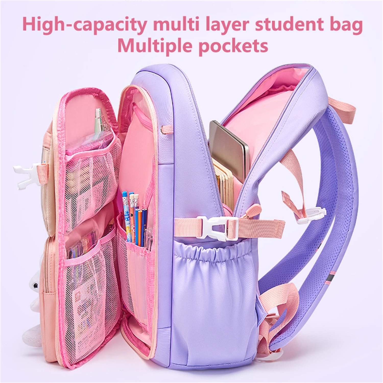Cute Backpack with Lunch Bag (Blue,S)