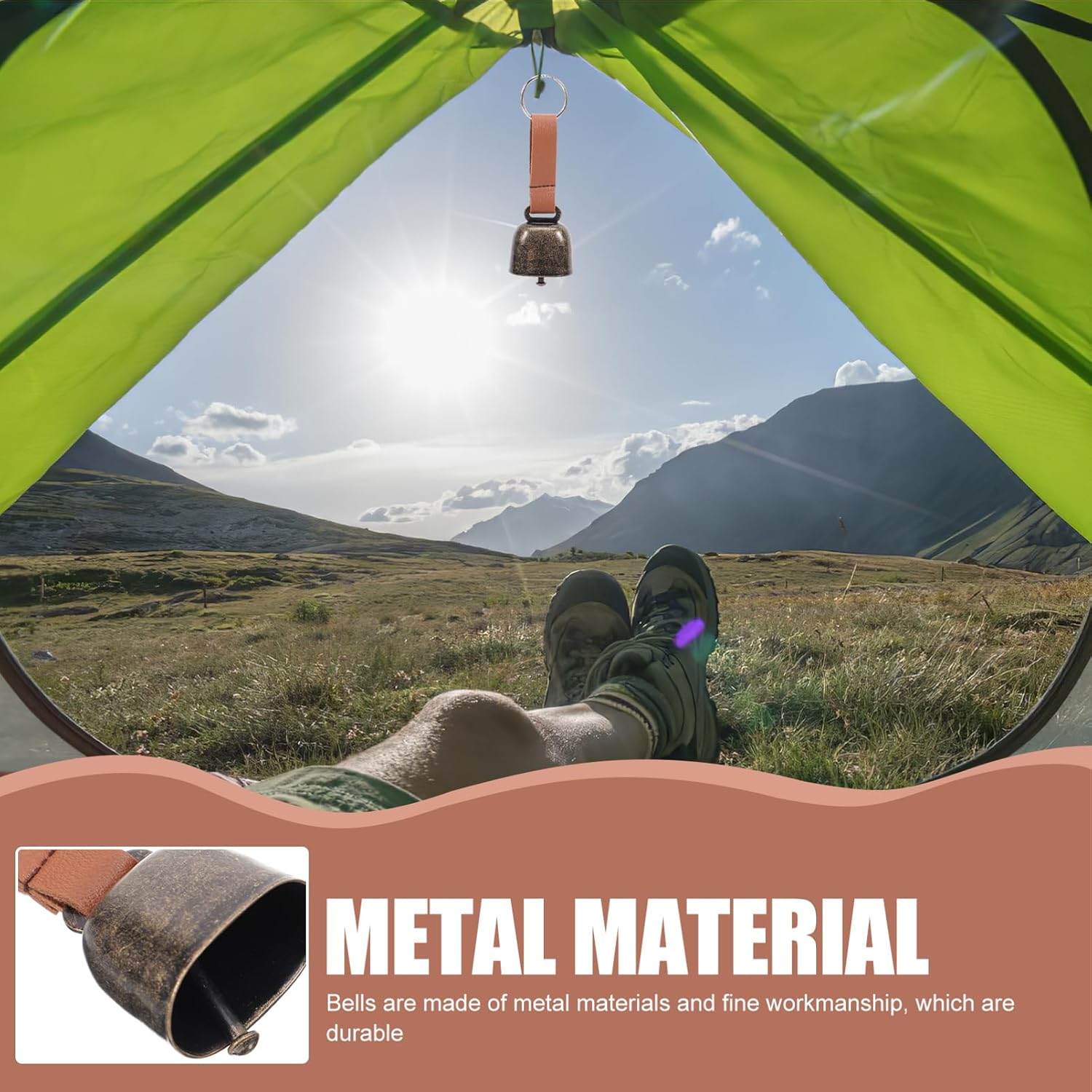 2Pcs Bear Bell Loud Emergency Bell for Hiking Biking Climbing Lost Cattle and Bear Warning Durable Outdoor Camping Accessory Crisp Sound for Safety