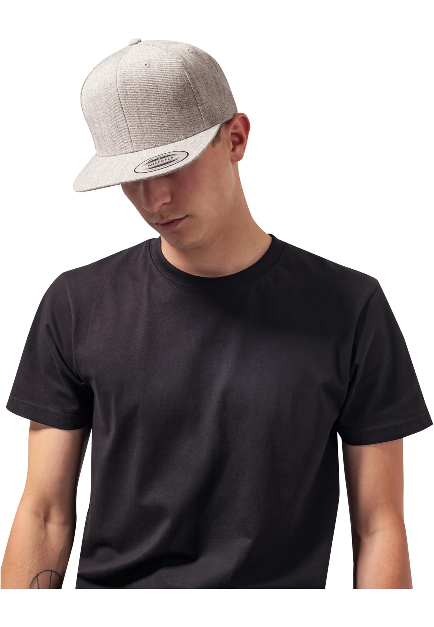 Flexfit Classic Snapback Cap, Mütze Unisex Kappe für Damen und Herren, One Size, Farbe heather/heather
