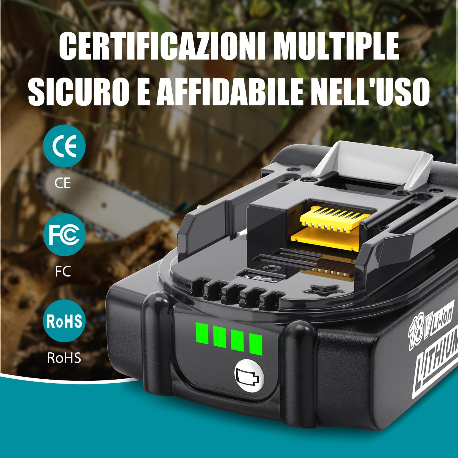 Batteria sostitutiva da 3 Ah per Makita 18 V, batteria agli ioni di litio compatibile BL1850B BL1860B BL1850 BL1860 LXT-400
